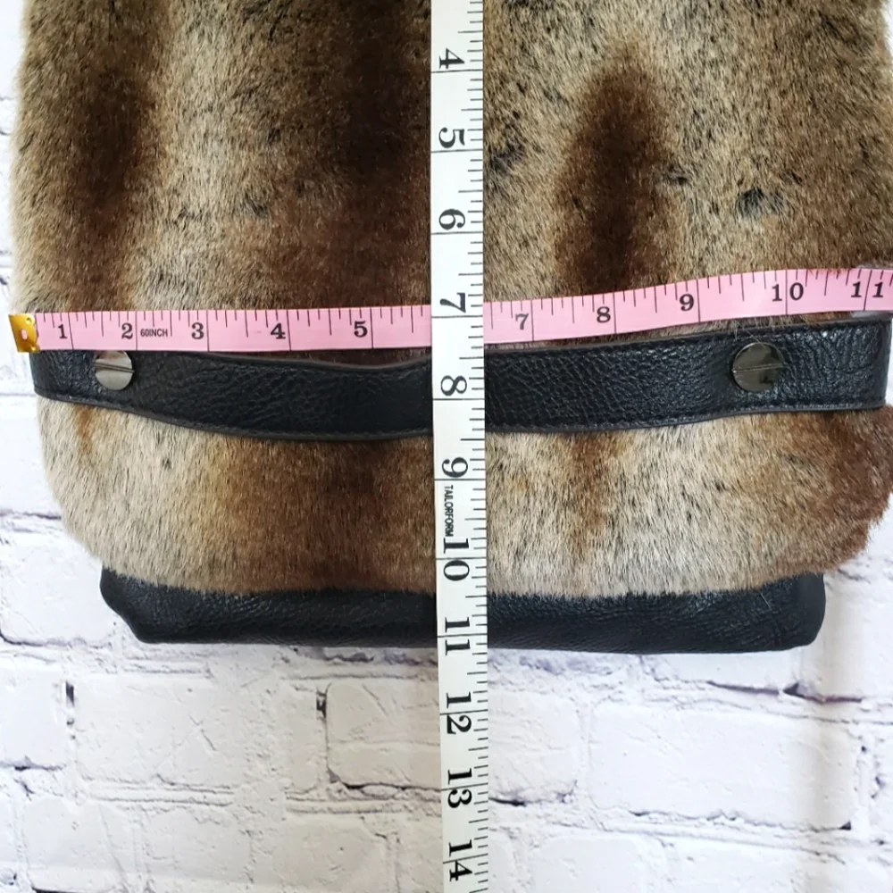KGB STUDIO Fun Faux Fur & Vegan Leather Crossbody Shoulder Bag--NWOT